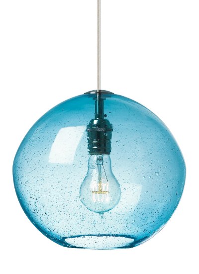 Picture of 60w Isla Satin Nickel Medium Base Isla Pendant NL Aqua SN