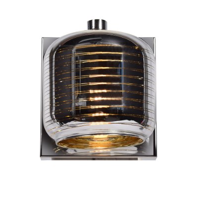 Show details for 4.5w 450lm 30k Dor Dimmable G9 Replaceable LED Damp Location Mirrored Stainless Steel Smoked Amber 1-Light Vanity Picture of 4.5w 450lm 30k Dor Dimmable G9 Replaceable LED Damp Location Mirrored Stainless Steel Smoked Amber 1-Light Vanity