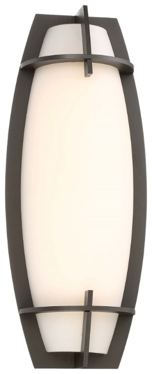Picture of 16w WW Led Wall Sconce Pebble Bronze Etched Opal