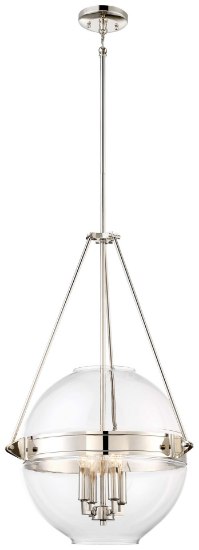 Picture of 60w SW 4 Light Pendant Polished Nickel Clear