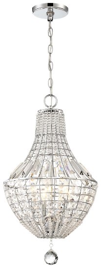 Picture of 60w SW 4 Light Pendant Chrome Clear Crystal