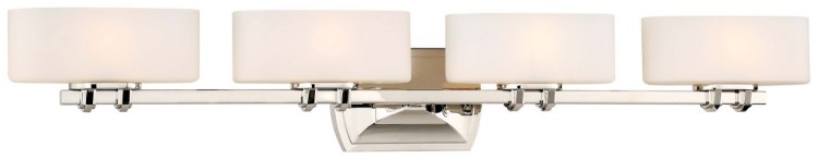 Picture of 75w SW 4 Light Bath Polished Nickel Etched Opal