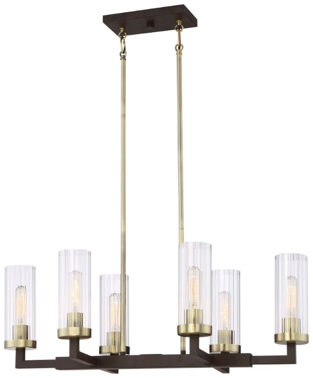 Picture of 60w SW Island Light Aged Kinston Bronze W/Brushed Clear Glass