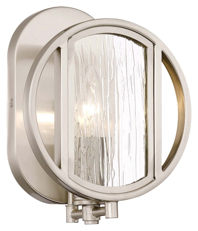 Picture of 60w SW Bath Brushed Nickel Clear Wood Grain Water Glass