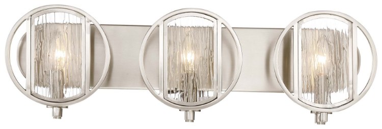 Picture of 60w SW Bath Brushed Nickel Clear Wood Grain Water Glass