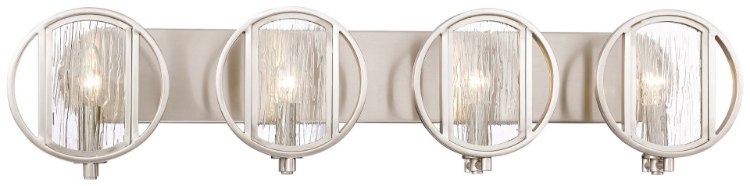 Picture of 60w SW Bath Brushed Nickel Clear Wood Grain Water Glass