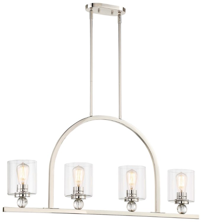 Picture of 60w SW Island Light Polished Nickel Clear Glass