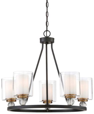 Mostrar detalles para 100w SW Chandelier Painted Bronze W/Natural Brush Clear Glass Imagen de 100w SW Chandelier Painted Bronze W/Natural Brush Clear Glass