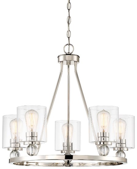 Picture of 60w SW Chandelier Polished Nickel Clear Glass