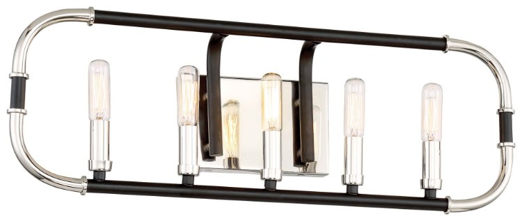 Picture of 60w SW Bath Matte Black W/Polished Nickel