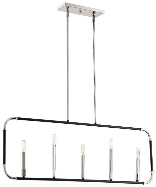 Picture of 60w SW Island Light Matte Black W/Polished Nickel