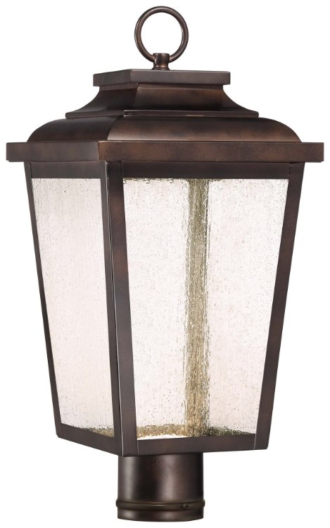 Picture of 13w WW Outdoor Led Post Mount Chelesa Bronze Clear Seedy Glass