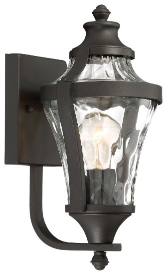 Picture of 60w SW 1 Light Outdoor Wall Lamp Black Water Glass