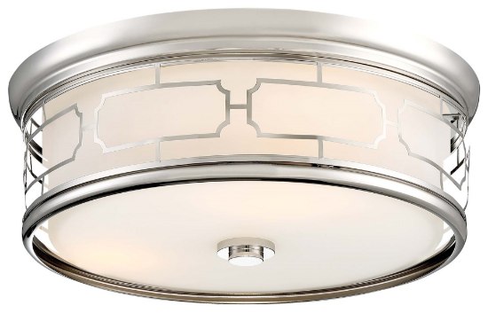 Picture of 60w SW Flush Mount Polished Nickel Opal Glass