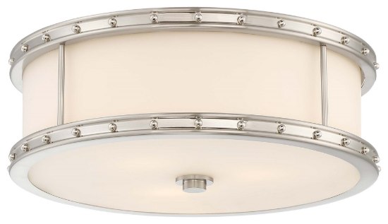 Picture of 60w SW Flush Mount Brushed Nickel Etched Opal