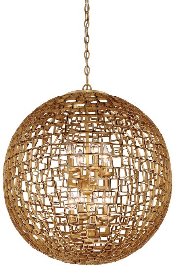 Picture of 60w SW Eight Light Chandelier Halcyon Gold