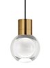 Foto para 9w Mina 30k Laser Etched Aged Brass 90cri TD-Mina Pendant 3-LITE BK AB -LEDWD