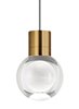 Picture of 9w Mina 22k Laser Etched Aged Brass 90cri TD-Mina Pendant 3-LITE BK/WH AB -LED922