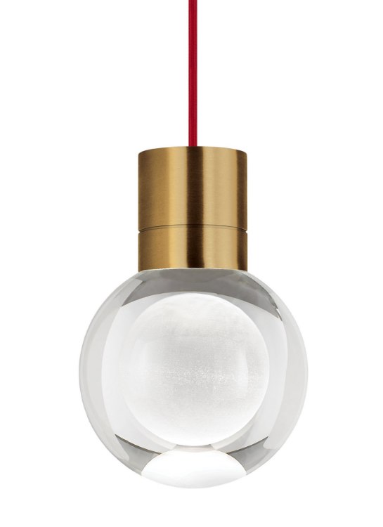 Picture of 9w Mina 30k Laser Etched Aged Brass 90cri TD-Mina Pendant 3-LITE RD AB -LED930