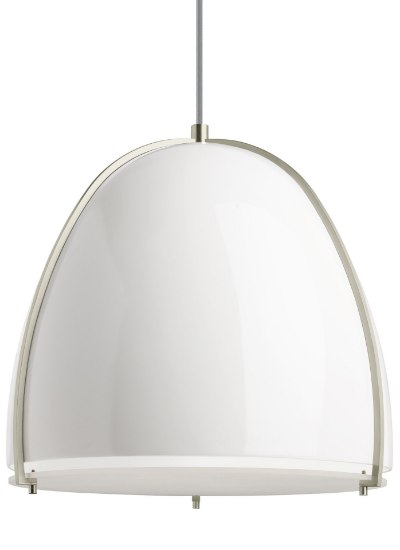 Picture of Paravo Fiberglass Gloss White/Satin Nickel TD-Paravo Pendant WH/SN