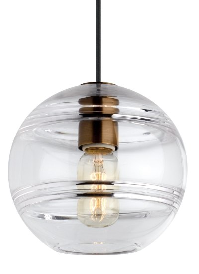 Picture of 4w Sedona 27k Transparent Glass Aged Brass 90cri TD-Sedona Grande Pendant CL AB-LED927