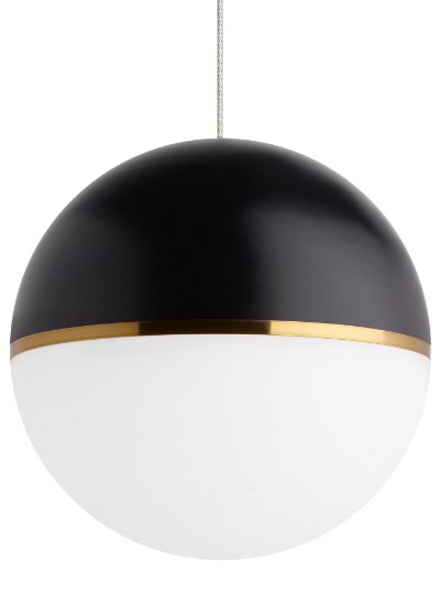 Picture of 12w Akova 27k Acrylic & Metal Shade Aged Brass 90cri FJ-Akova Pendant BK/AB ab-LED927