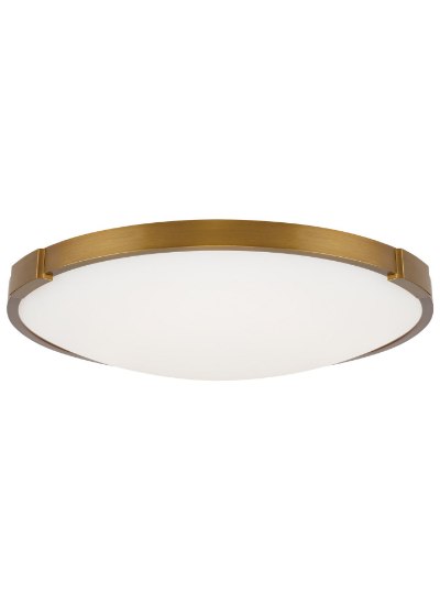 Foto para 22w Lance 27k Frosted Glass Diffuser Aged Brass 90cri Lance 13 Flush Mount 13IN AB -LED927