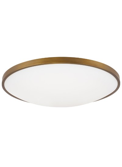 Foto para 33w Vance 27k Frosted Glass Diffuser Aged Brass 90cri Vance 18 Flush Mount 18IN AB -LED927