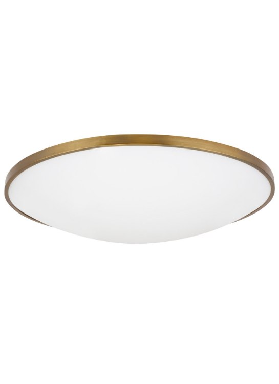 Foto para 45w Vance 30k Frosted Glass Diffuser Aged Brass 90cri Vance 24 Flush Mount 24IN AB -LED930