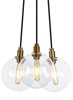 Foto para 2w Gambit 22k Transparent Glass Globe Aged Brass E12 T6 90cri Gambit 3-Lite Chandelier 3-L CL AB -LED922