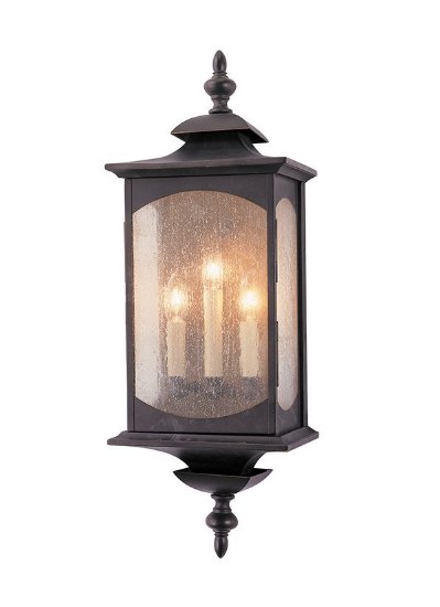 Picture of 180w (3x60w) Market Square 25" Candelabra Oil Rubbed Bronze 3-Light Outdoor Wall Sconce