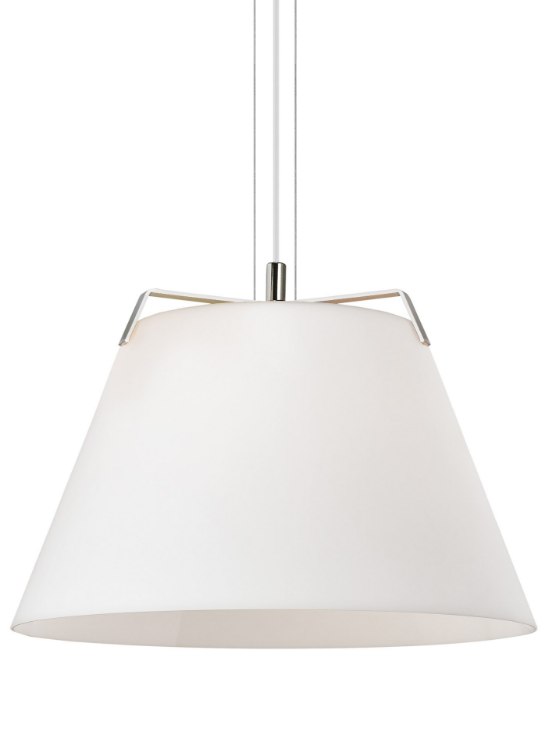 Foto para 15w Devin 30k Polished Nickel/White 80cri TD-Devin Pendant WH pn wh-LED830