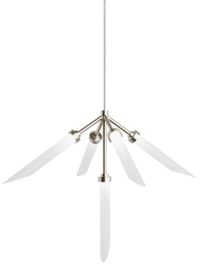 Foto para 2.5w Spur 27k Frosted Glass Flute Satin Nickel 90cri MO2-Spur Pendant FR SN -LED927