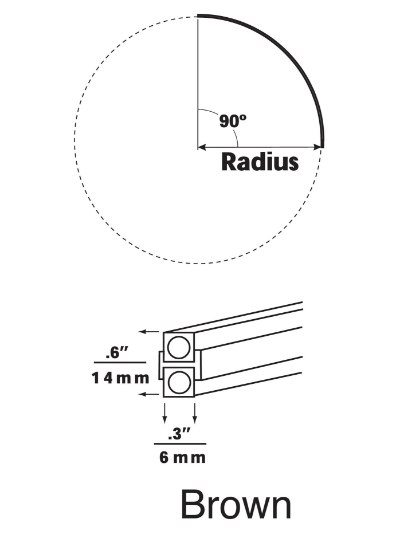 Picture of Pre-Bent Satin Nickel MO-Horiz 90° 18IN R clear, sn