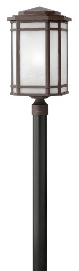 Foto para 100w Outdoor Cherry Creek MED White Linen Oil Rubbed Bronze Post Top/ Pier Mount