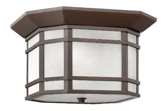 Picture of 32w Outdoor Cherry Creek LED White Linen Oil Rubbed Bronze Flush Mount