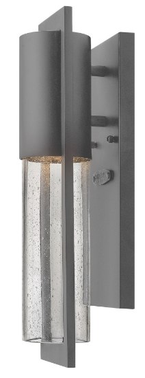 Picture of 6.5w Outdoor Shelter GU-10 LED Clear Seedy Hematite Mini Wall Mount