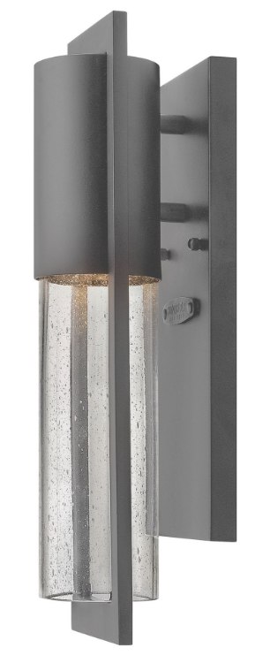 Picture of 6.5w Outdoor Shelter GU-10 LED Clear Seedy Hematite Mini Wall Mount
