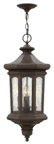 Picture of 5w Outdoor Raley CAND. LED Clear Seedy Glass Panels Oil Rubbed Bronze Hanging