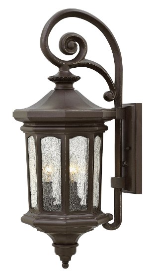 Foto para 5w Outdoor Raley CAND. LED Clear Seedy Glass Panels Oil Rubbed Bronze Medium Wall Mount