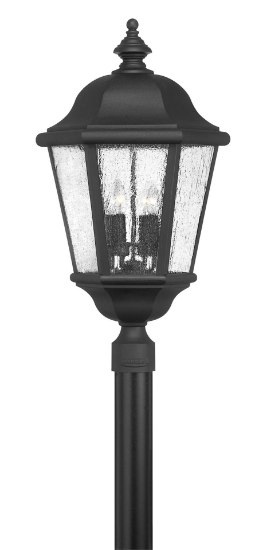 Picture of 5w Outdoor Edgewater CAND. LED Clear Seedy Black Extra Large Post Mount