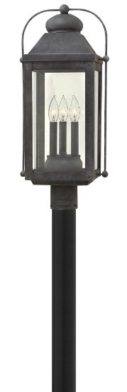 Foto para 5w Outdoor Anchorage CAND. LED Clear Aged Zinc Post Top/ Pier Mount