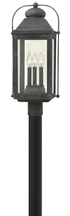 Picture of 5w Outdoor Anchorage CAND. LED Clear Aged Zinc Post Top/ Pier Mount
