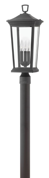 Foto para 60w Outdoor Bromley CAND Clear Museum Black Post Top/ Pier Mount