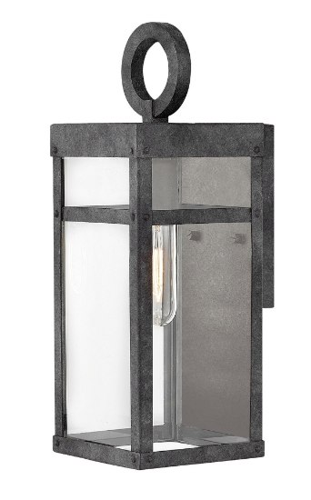 Foto para 100w Outdoor Porter MED Clear Aged Zinc Mini Wall Mount