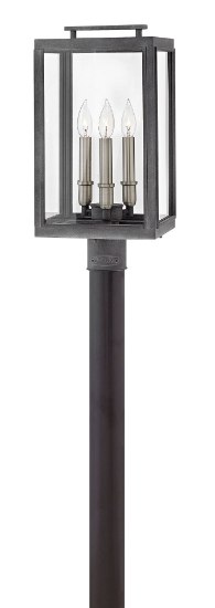 Picture of 60w Outdoor Sutcliffe CAND Clear Aged Zinc Post Top/ Pier Mount