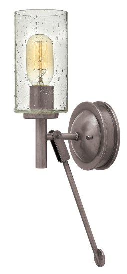 Foto para 100w Sconce Collier MED Clear Seedy Antique Nickel