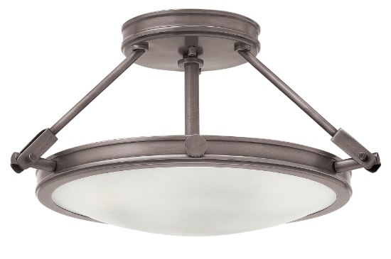 Picture of 60w Foyer Collier CAND Etched Opal Antique Nickel Semi-flush Mount