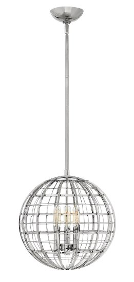 Foto para 60w Chandelier Terra CAND Polished Nickel Single Tier Pendant