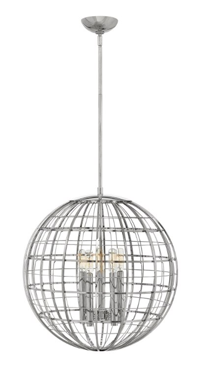 Picture of 60w Chandelier Terra CAND Polished Nickel Single Tier Pendant